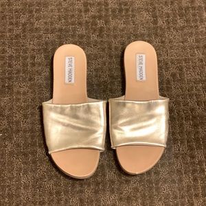 Steve Madden gold slides